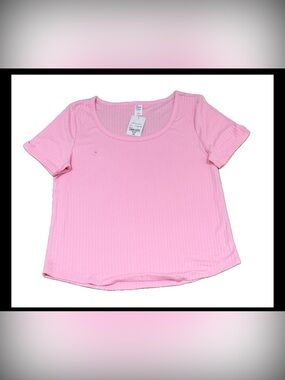 Sleep chic short sleeve pajama top in Swiss pink size M